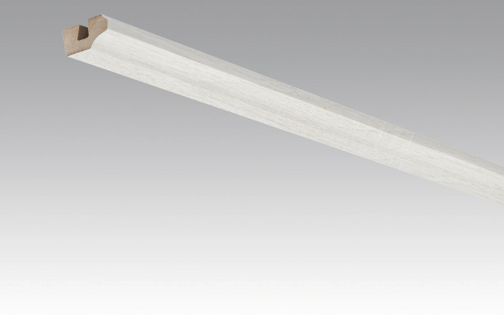 MEISTER skirting boards ceiling trims oak white opaque 4069 - 2380 x 38 x 19 mm (200031-2380-04069)