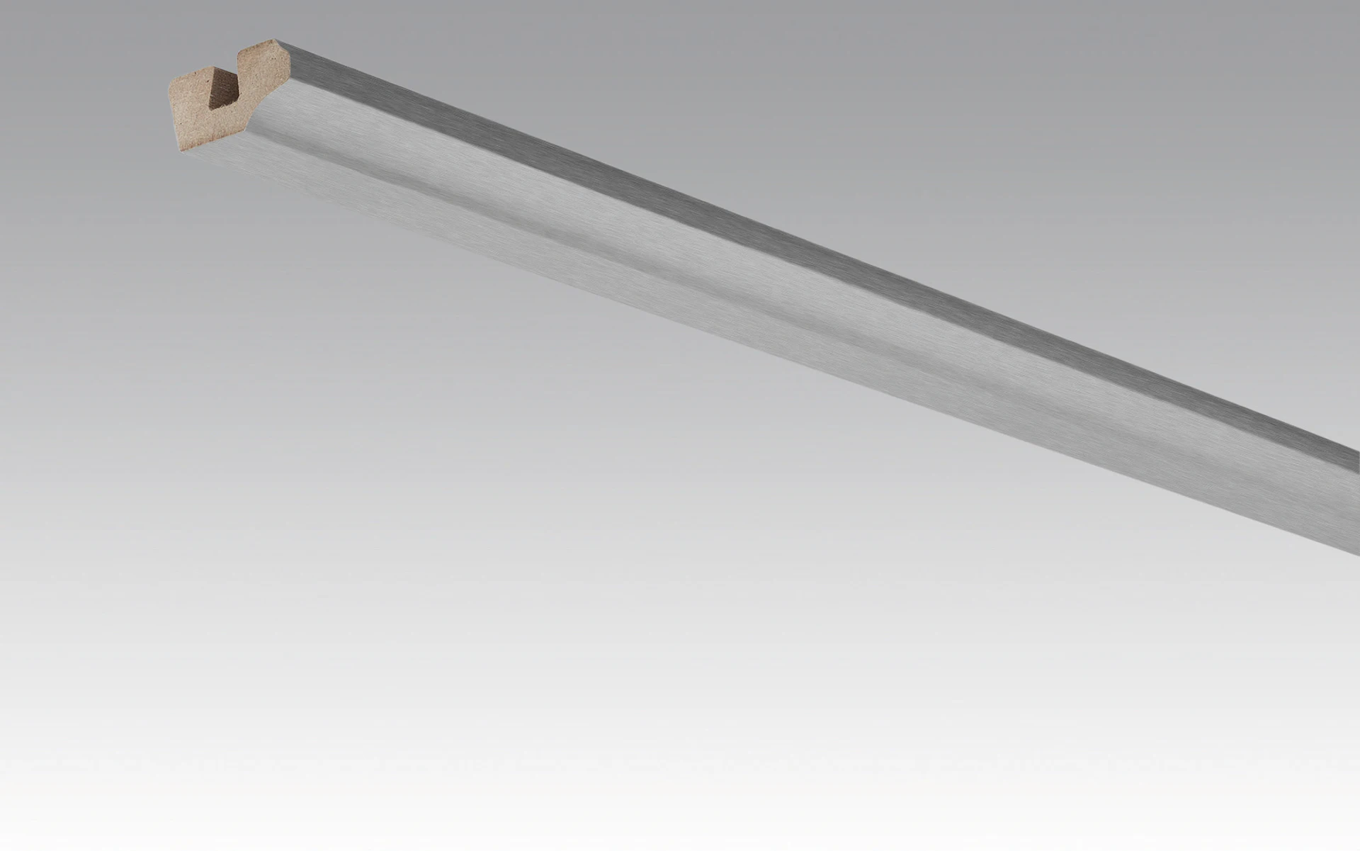 MEISTER skirting boards Ceiling trims Aluminium metallic 4080 - 2380 x 38 x 19 mm (200031-2380-04080)