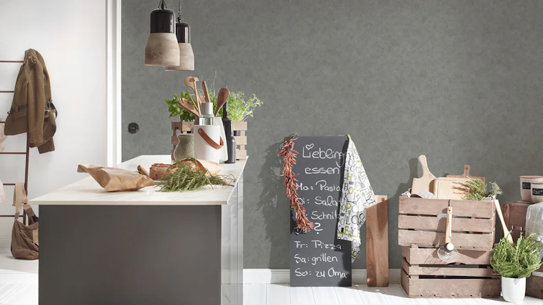 Vinyltapete grau Modern Uni MeisterVlies 5 555