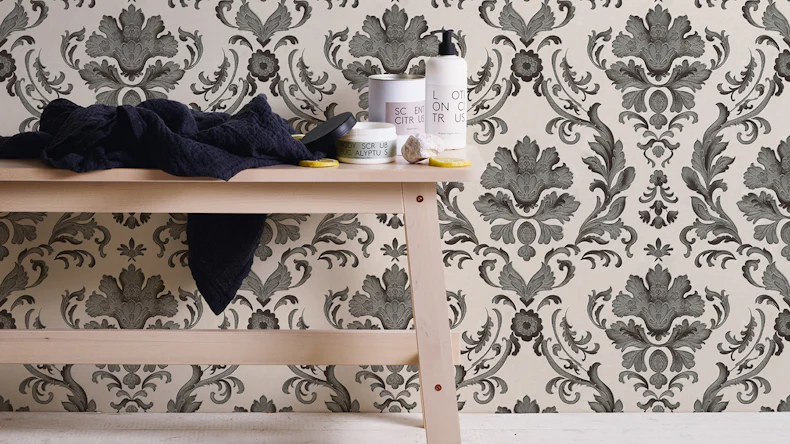 Papier peint noir fleurs vintage & ornements nature guide de style classique 2021 901