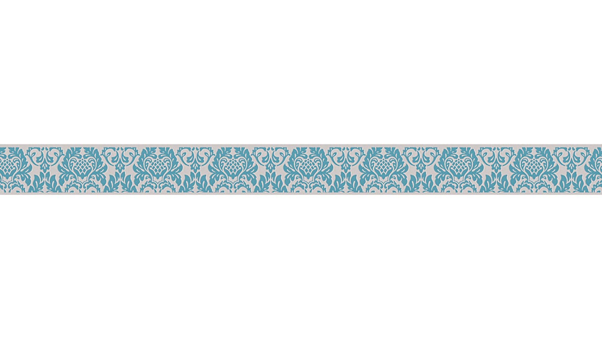 Vinyl wallpaper border blue retro country house ornaments Only Borders 10 891