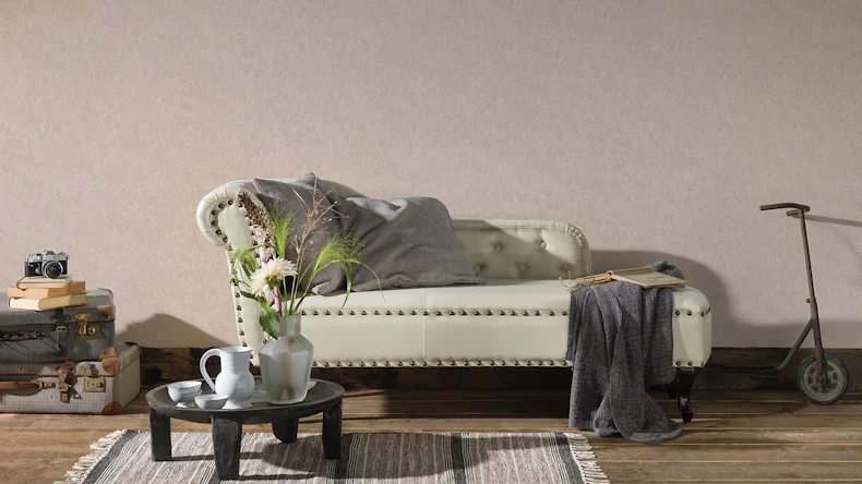 Vinyltapete beige Klassisch Uni Romantico 235