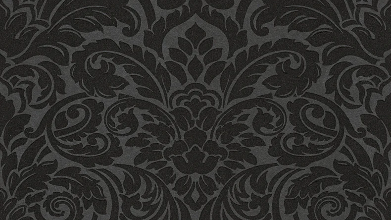 Papier peint en perles de verre Papier mural de luxePapier d'ornement vintage Architectes Papier noir métallisé 455