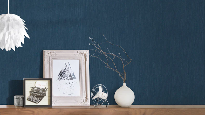 Papier peint vinyle Longlife Colours Architects Papier bleu uni 631