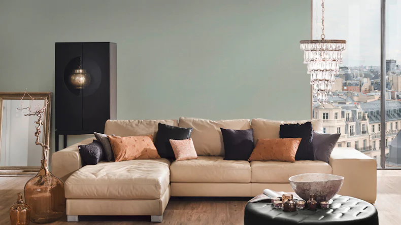 Vinyltapete Daniel Hechter 5 Living Unifarbenwalls Unifarben Betonoptik Grün 802