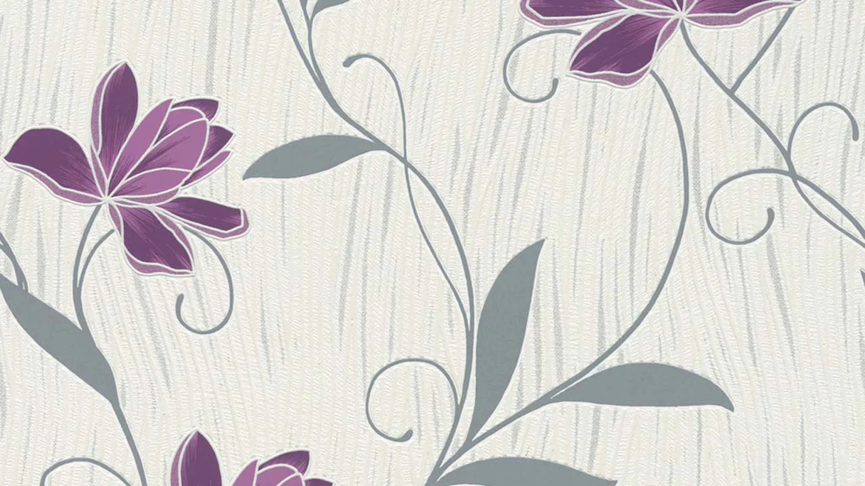 Profiled Wallpaper Single Leaf Flowers & Nature Classic Grey 234