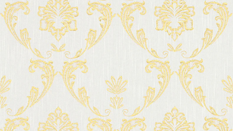 Papier peint textile Soie métallisée Architectes Ornements en papier Blanc métallisé 581