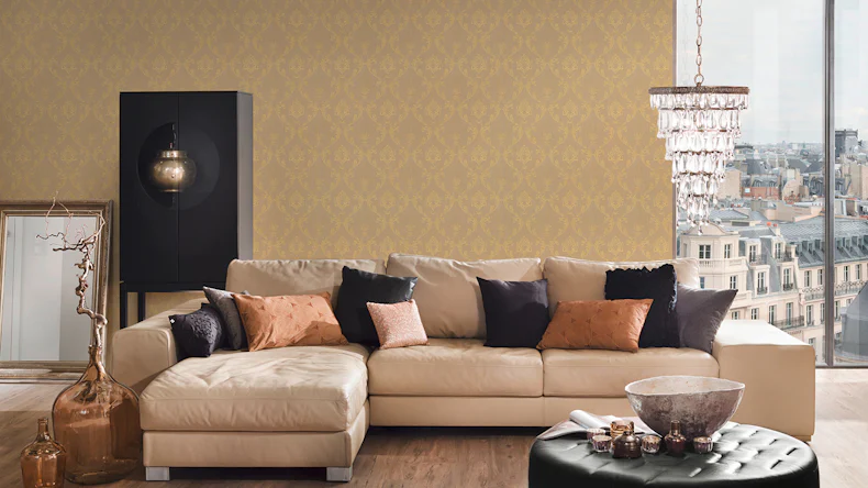 Carta da parati tessile Metallic Silk Architects Architects Carta Ornamenti Beige Metallic 584