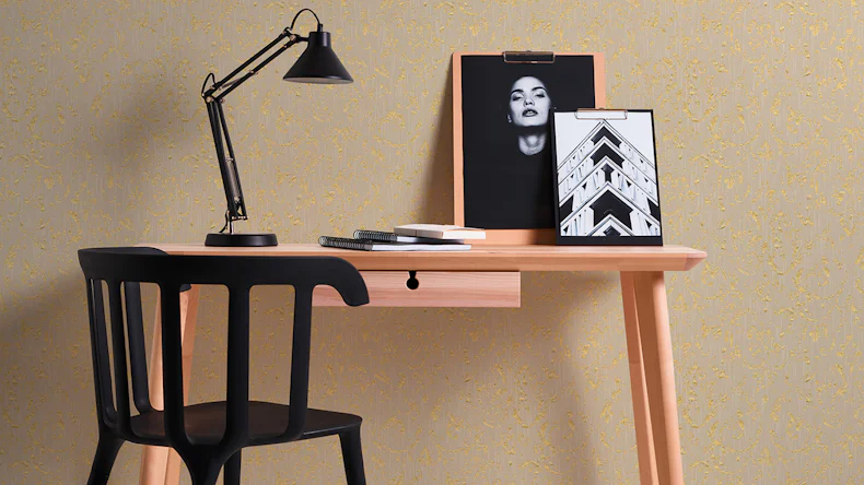 Carta da parati tessile Metallic Silk Architects Architects Carta Ornamenti Beige Metallic 602