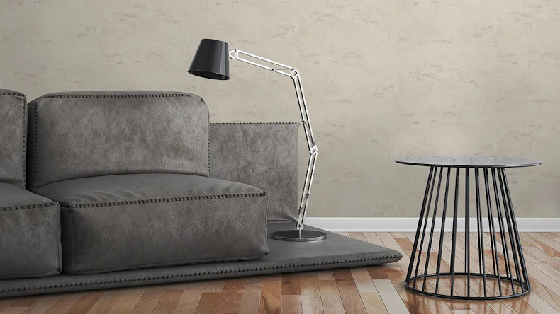 Carta da parati in vinile migliore del tessuto non tessuto vivente in calcestruzzo liscio aspetto grigio crema 682