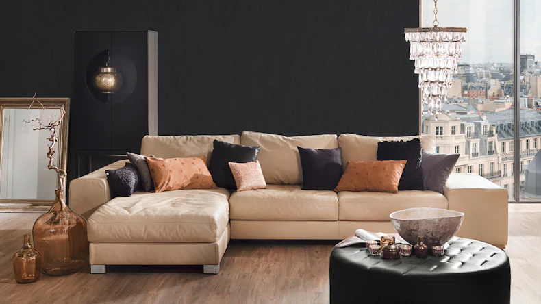 Textiltapete Metallic Silk Architects Paper Modern Schwarz 072