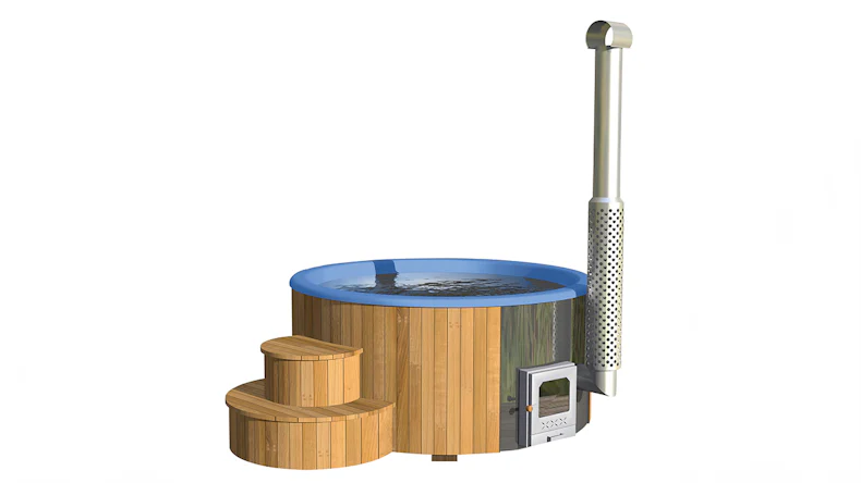 Badebottich 200 Blau mit Thermodeckel + Ofen
