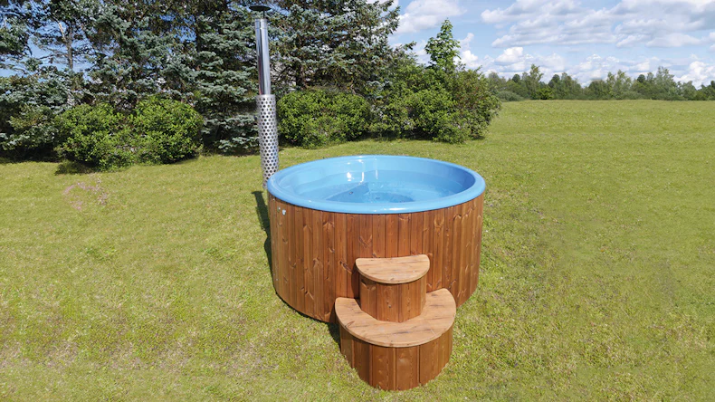 Badebottich 200 Blau mit Thermodeckel + Ofen