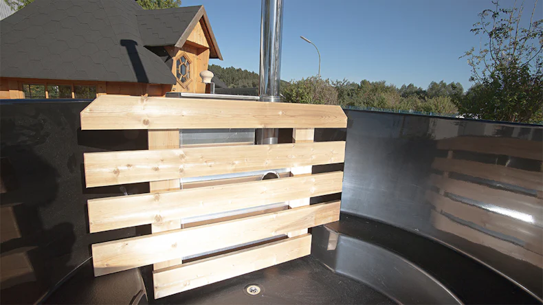 Badebottich 200 Weiß mit Thermodeckel + Ofen