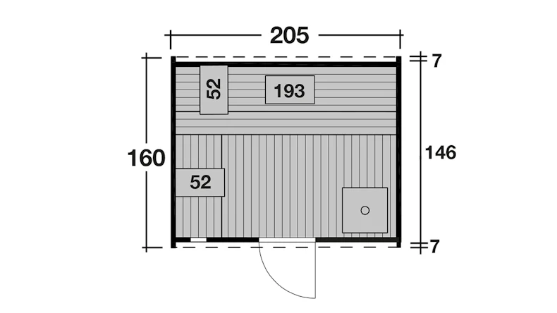 planeo Saunafass Mini 160 Bausatz DS rot naturbelassen