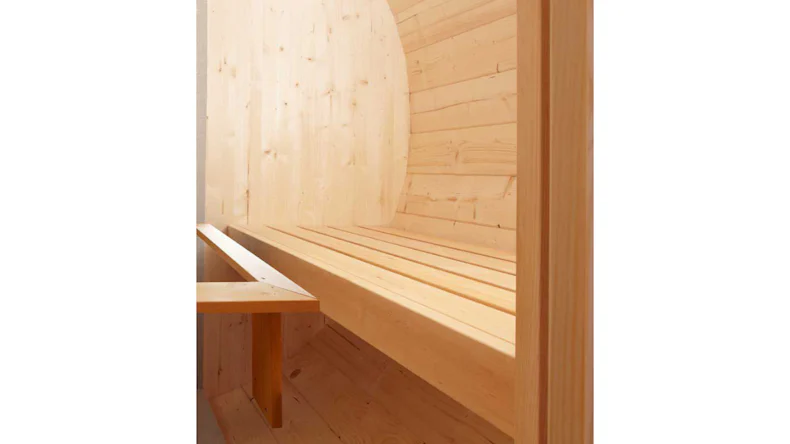 planeo Saunafass Basic 230 montiert DS rot naturbelassen