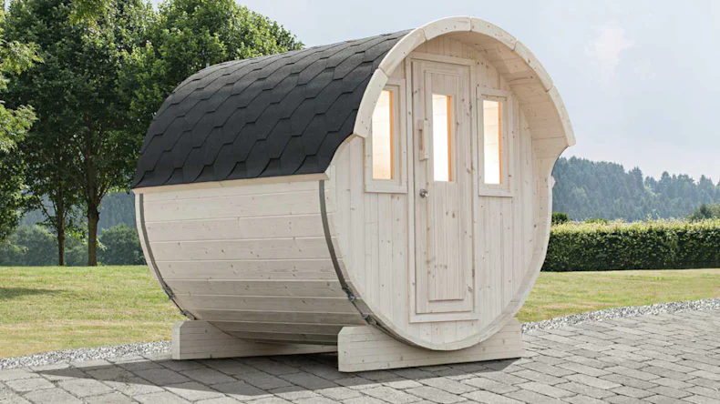 planeo Saunafass Basic 230 Bausatz DS schwarz naturbelassen