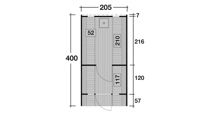 planeo Saunafass Basic 400 Bausatz DS schwarz naturbelassen