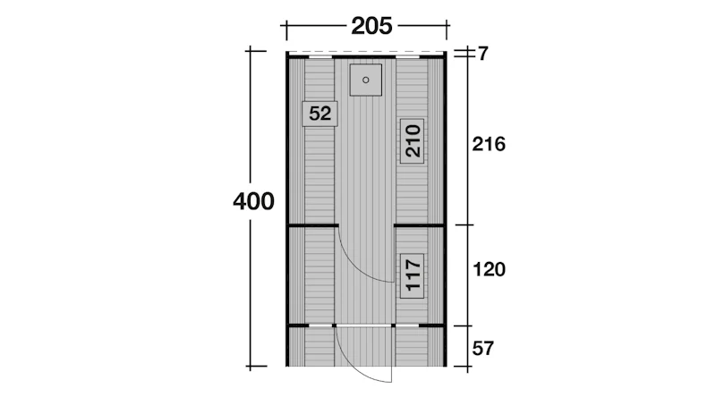 planeo Saunafass Basic 400 Bausatz DS rot naturbelassen