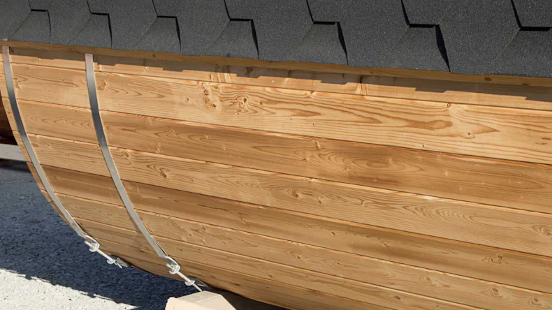 planeo Saunafass 280 de luxe Thermoholz Bausatz DS schwarz