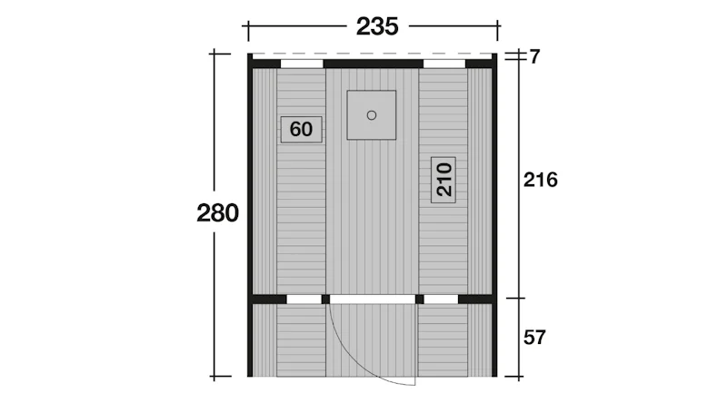 planeo Saunafass 280 de luxe Thermoholz Bausatz DS schwarz