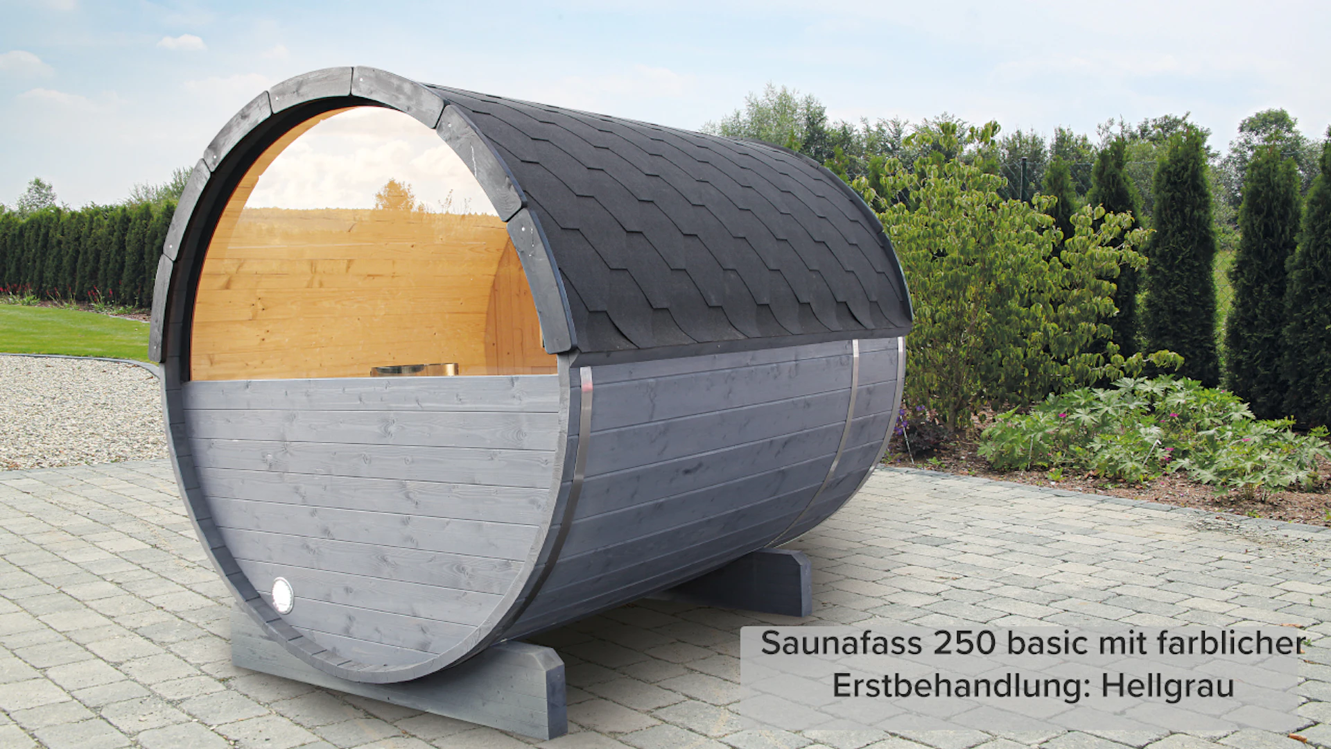 Vetro semicircolare per il barile della sauna a parete posteriore Basic
