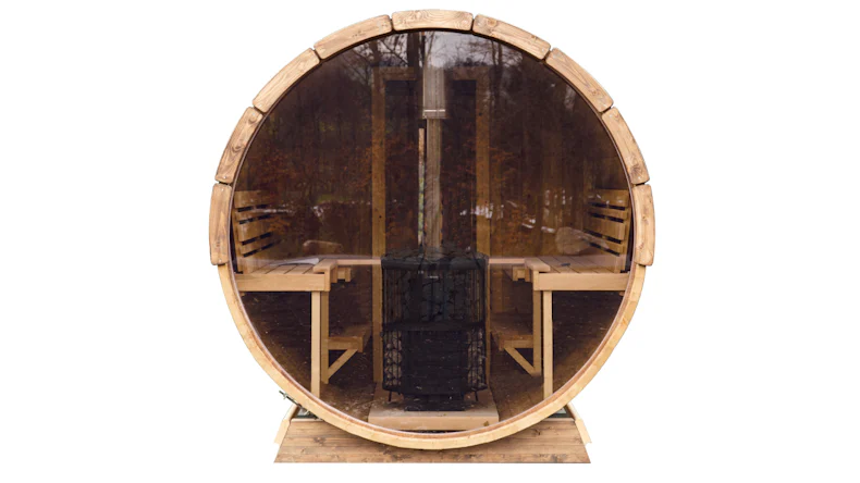 Rundglas für Rückwand Saunafass de luxe