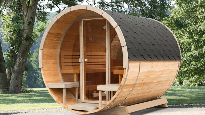 Vollglasfront - für Saunafass Basic