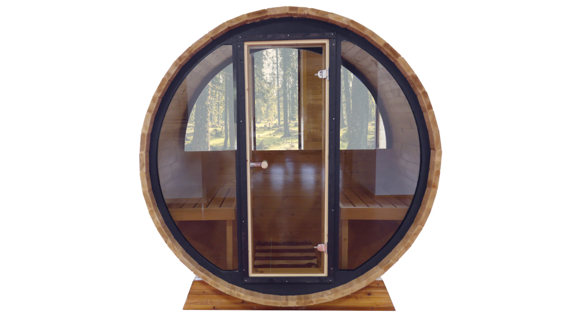 Frontale in vetro pieno - per il barile della sauna Basic