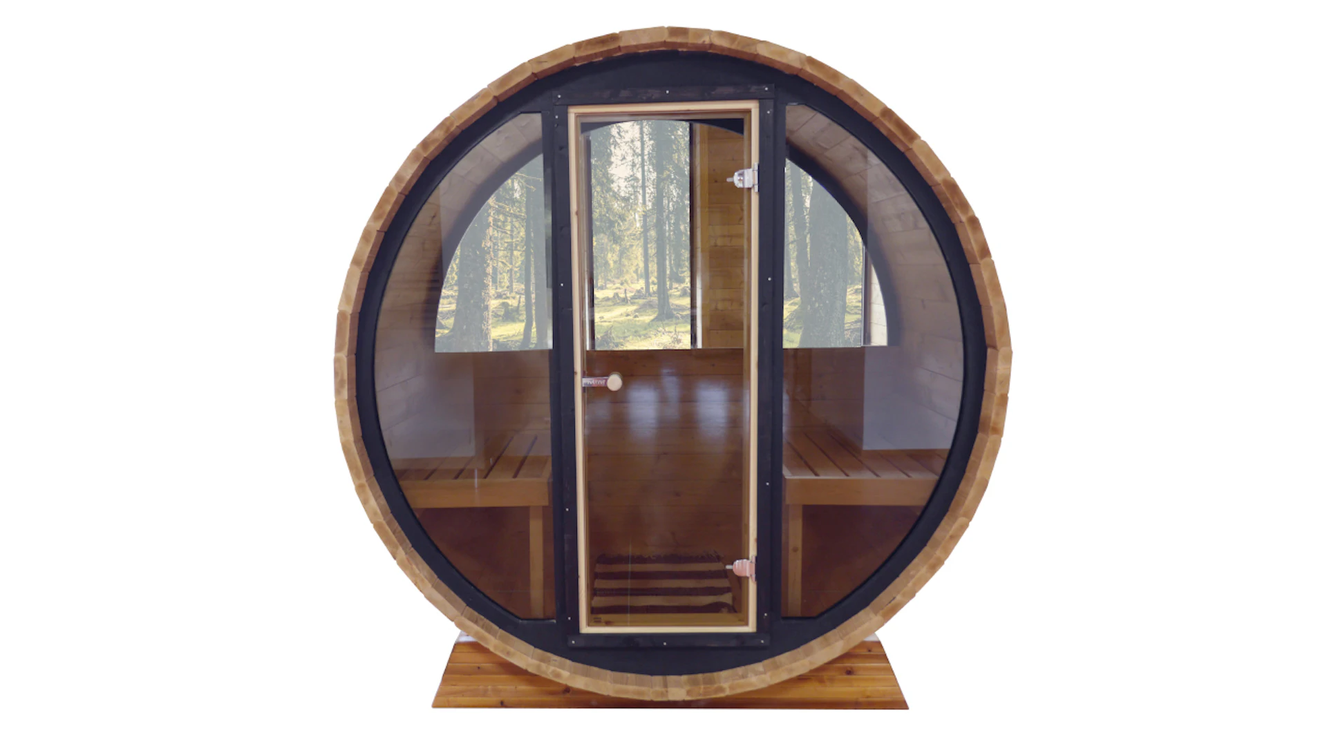 Frontale in vetro pieno per il barile della sauna a parete anteriore de luxe