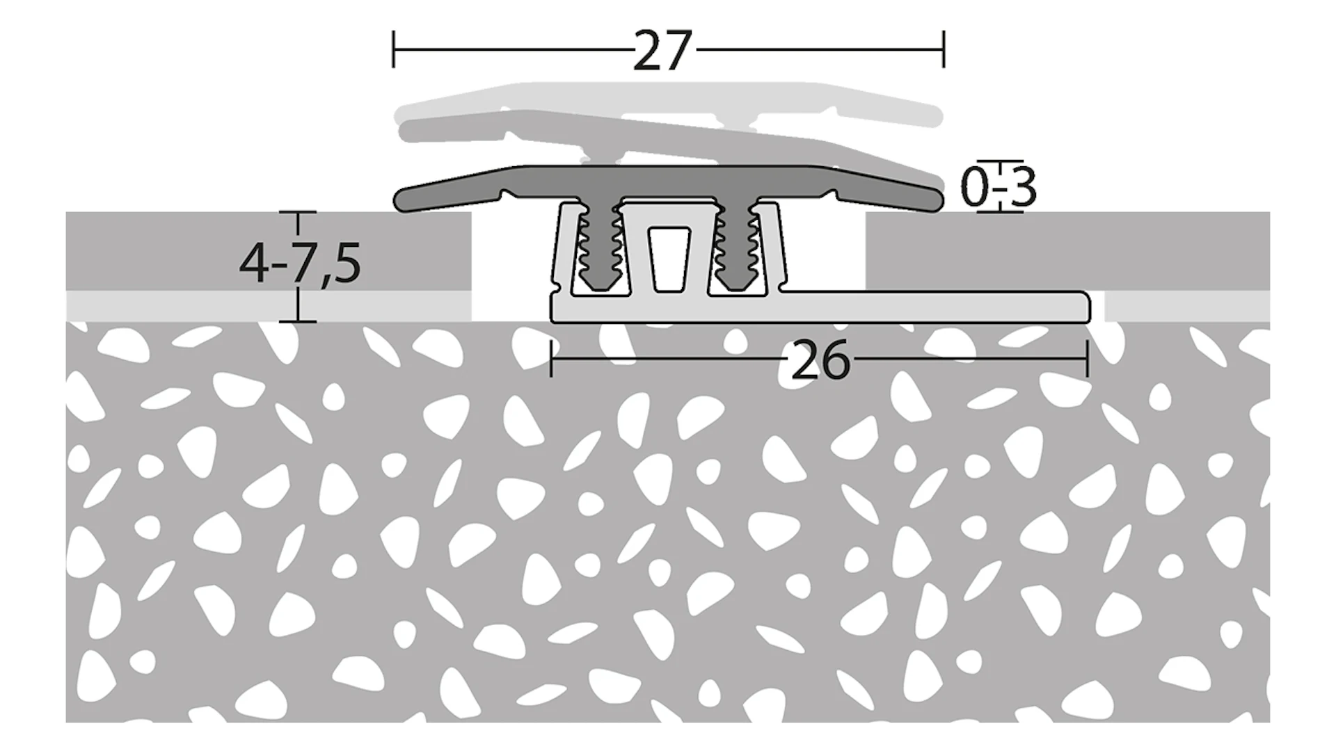 Profilo di transizione Prinz Profi-Design 100 cm in acciaio inox opaco