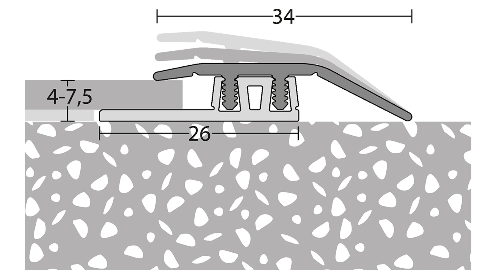 Prinz adjustment profile Profi-Design 100 cm stainless steel matt
