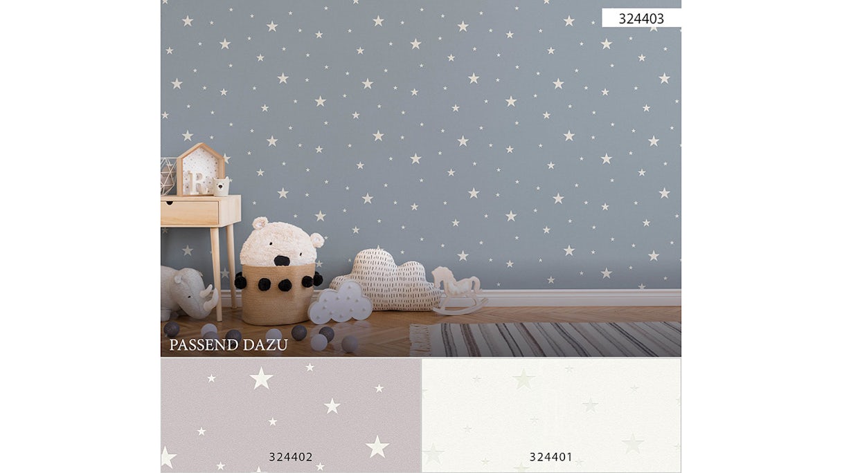 wallpaper Day & Night glow in the dark A.S. Création children's wallpaper grey 403