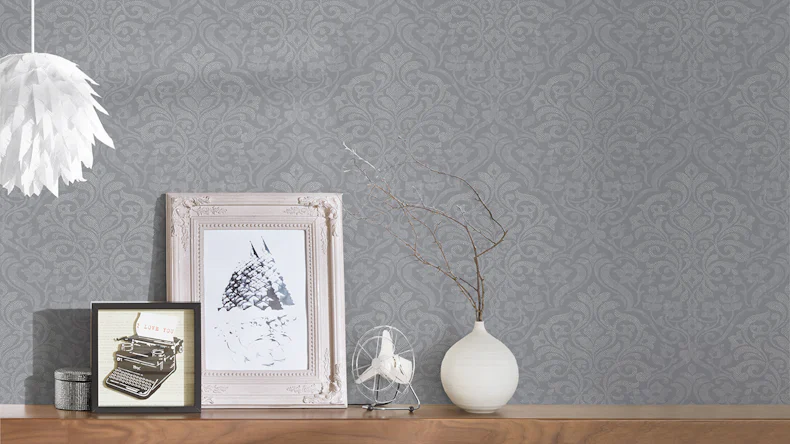 Vliestapete Alpha Architects Paper Ornamente Grau Metallic 801