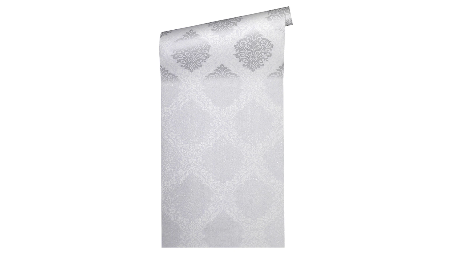Non-woven wallpaper Alpha Architects Paper Ornaments Grey Metallic White 802