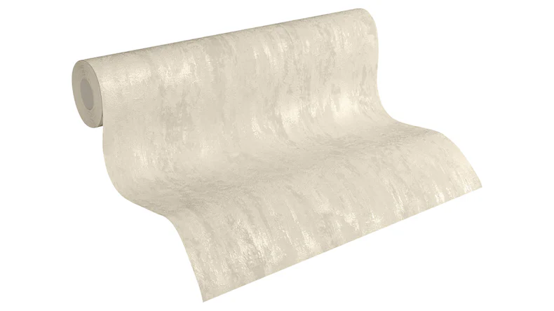 Vinyltapete Beton Concrete & More A.S. Création Unifarben Betonoptik Beige Creme Metallic 514