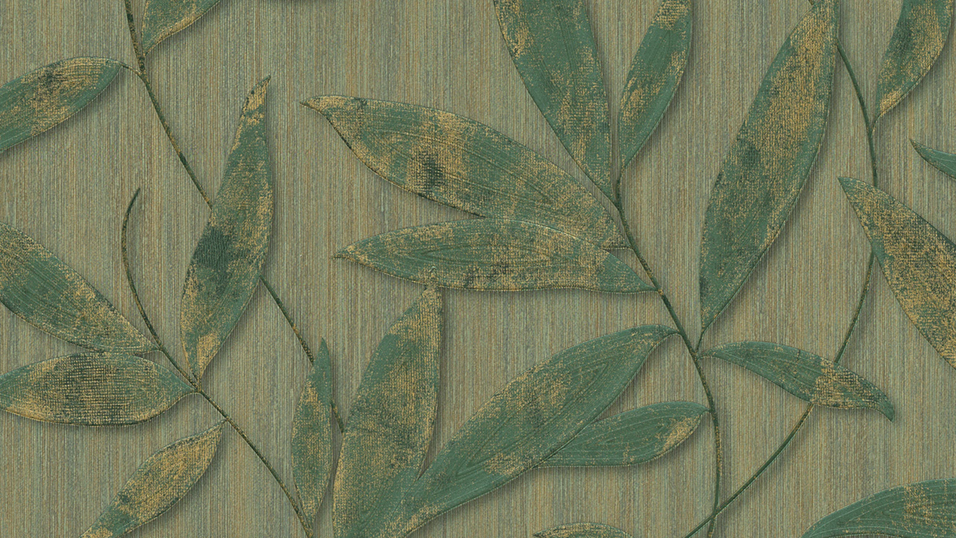 Country style wallpaper Designbook Becoming one with nature A.S. Création Country style Leaves Nature Green Metallic 801