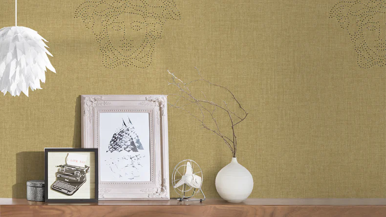 papier peint vinyle texturé papier peint orange classique à pois images vintage Versace 3 503