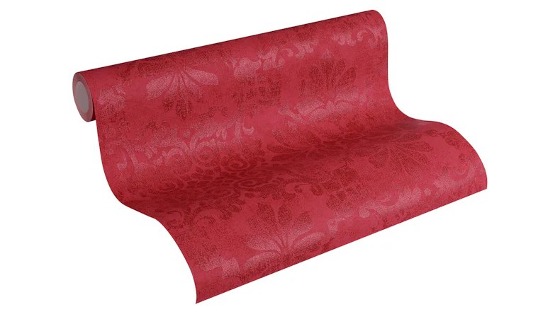 carta da parati design libro megalopolis A.S. Création ornamenti metallici rosso 873