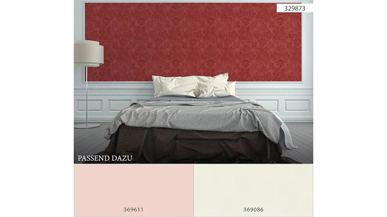 carta da parati design libro megalopolis A.S. Création ornamenti metallici rosso 873