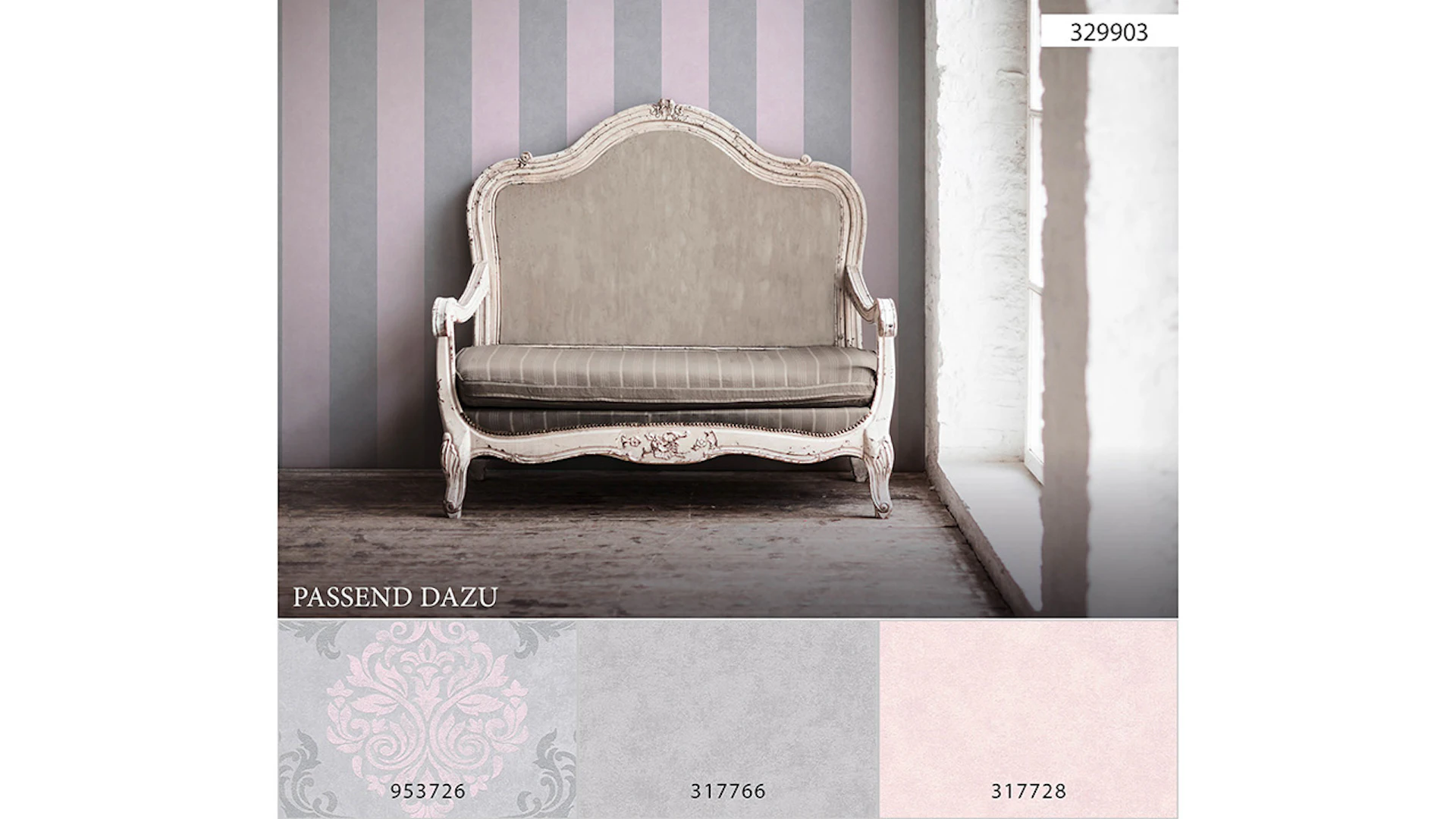 Vinyl wallpaper Memory 3 A.S. Création country style grey pink 903