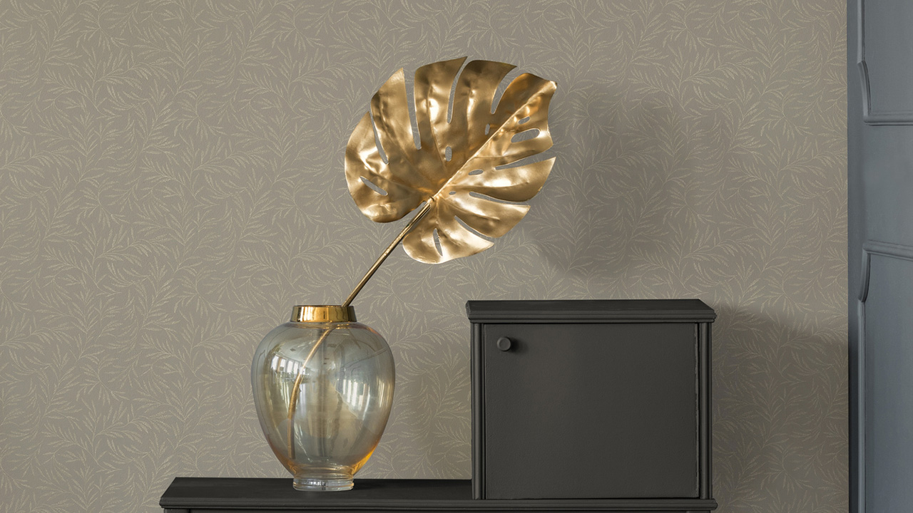 Carta da parati in tessuto non tessuto Alpha Architects Rami in stile country in carta marrone grigio metallizzato 263