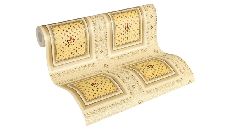 Vinyltapete beige Retro Landhaus Ornamente Streifen Hermitage 10 411