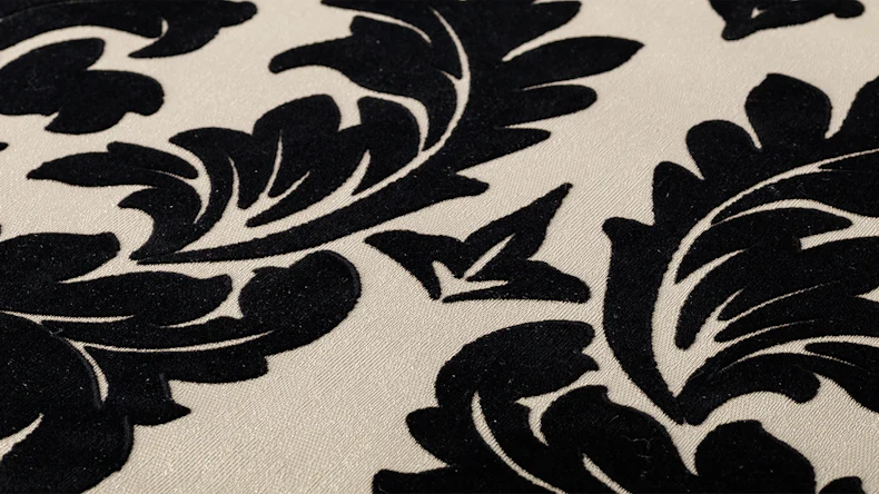 Carta da parati in vinile flocculata Castello Architects Ornamenti in carta nera metallizzata 804