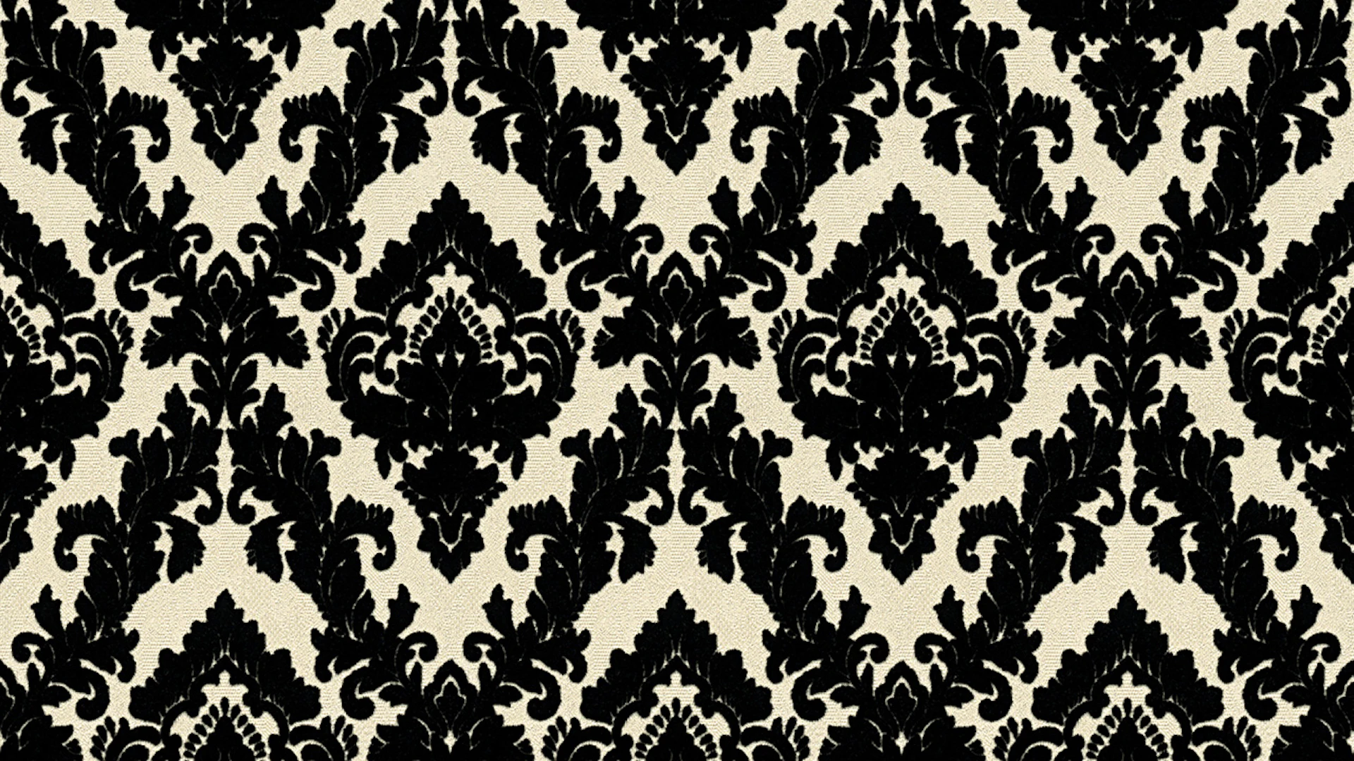 Vinyl wallpaper flocked Castello Architects Paper Ornaments Cream Black 826