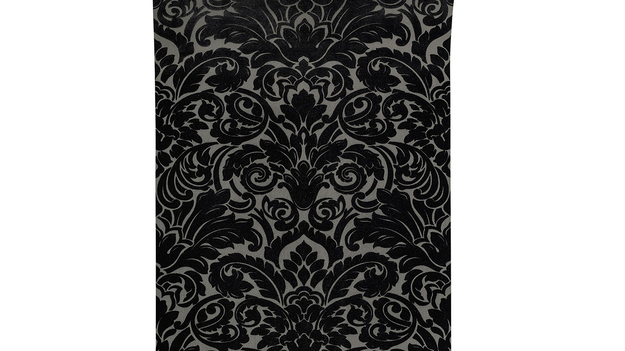 Carta da parati in vinile floccato Castello Architects Carta Ornamenti Rosso Nero 836