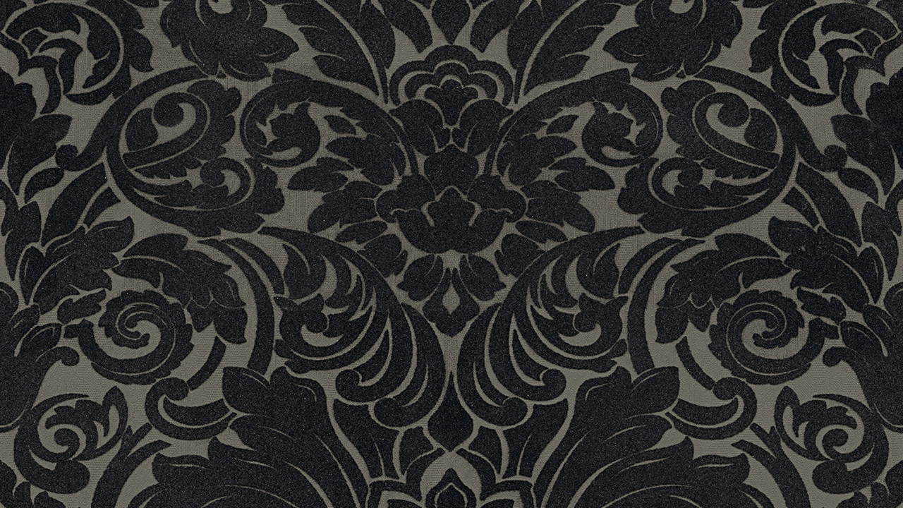 Carta da parati in vinile floccato Castello Architects Carta Ornamenti Rosso Nero 836