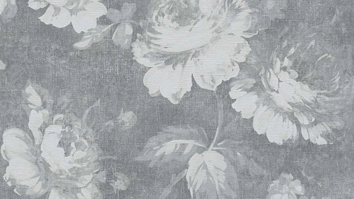 Vliestapete Secret Garden Blumen & Natur Klassisch Grau 041