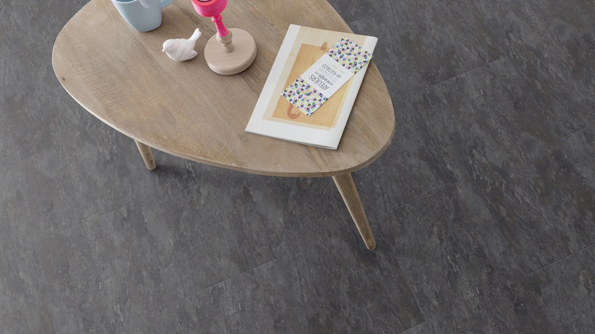 Gerflor vinyl flooring - Senso Natural Night Slate - tile look bevelled self-adhesive