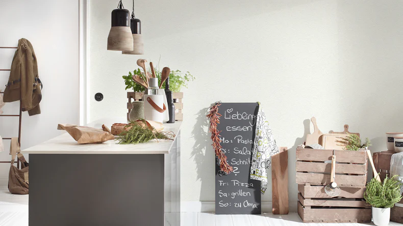 Papier peint vinyle maître plâtre 15 m A.S. Création uni blanc 412